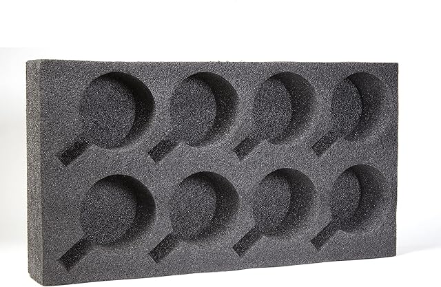 Cup Holder for 8 glasses mugs cups for Camping Caravan Boat Campervan or motorhome - Sturdy Base Tray for Glasses, Mugs and Cups - Made out of EPE Foam, Grey
