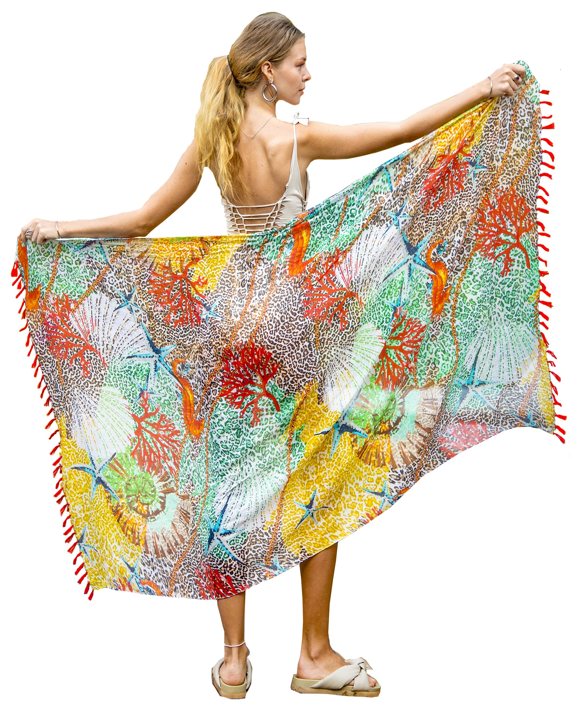 Mandala Life ART Pareo de Playa para Mujer - Envoltura de Pareo de algodón - Cubrir Bikini - Tela Decorativa