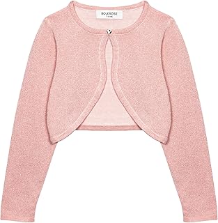 Bolerose Girls Long Sleeve Sparkle Cardigan Childrens Kids Bolero Shrug