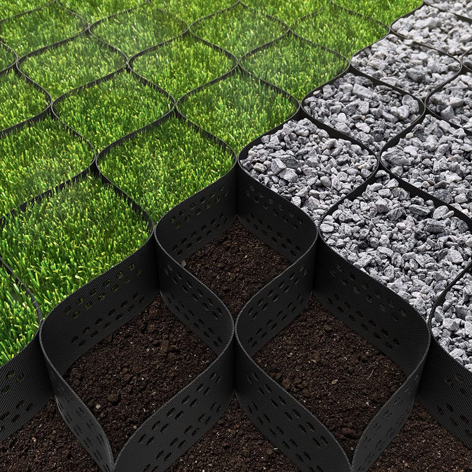 Buy HWLL Turf Reinforcement Grids/Ground Stabilizer 2 Inch Thick Gravel Grid for Driveway