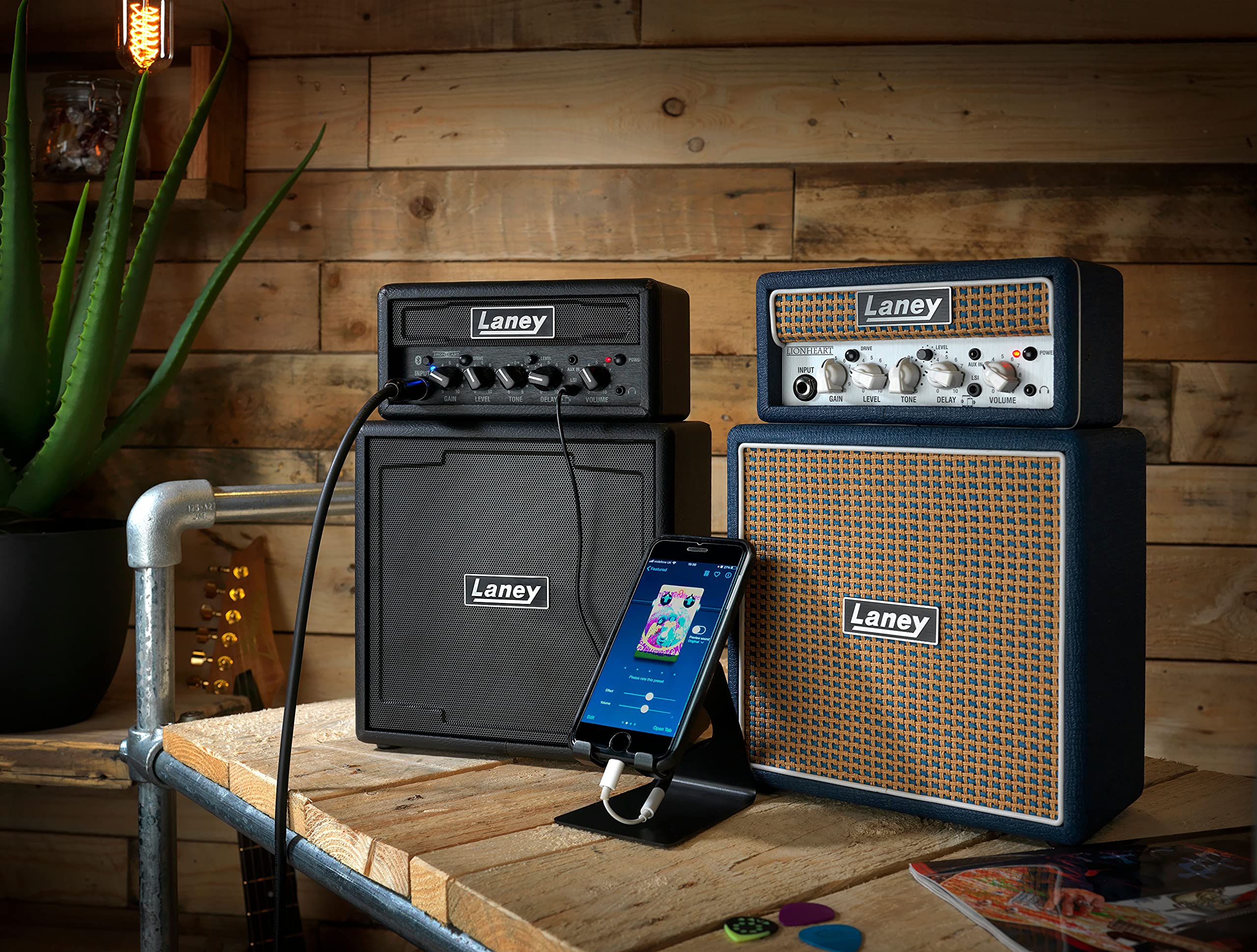 Laney MINISTACK Bluetooth- Batteriebetriebene Gitarren Amp mit Smartphone-Schnittstelle - Lionheart Edition