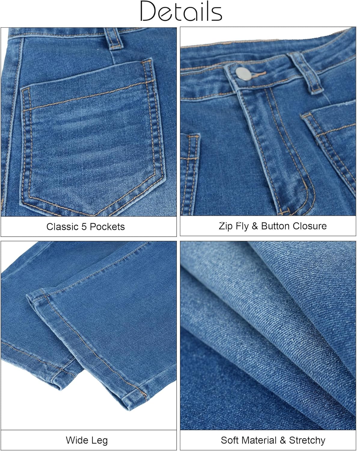 Women's Wide Leg Jeans High Waisted Stretchy Straight Leg Baggy Jeans Loose Fit Ankle Denim Pant Trendy 2025. - Image 4