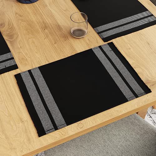 Encasa XO Dining Placemat Set of 6 | Ladder Black