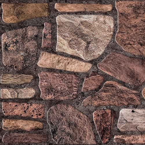 Dundee Deco Paneles de pared 3D revestimiento de pared de aspecto de piedra marrón caoba, revestimiento de espuma de poliestireno para aplicaciones disponible en Yaxa Mexico