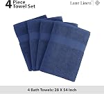 4 Ensembles de serviettes de bain pour salle de bain- 100% Serviettes de bain en coton, Ultra Serviettes en coton doux, Serviettes de bain à sec rapide pour salle de bains, Ensemble de serviettes de bain de qualité Premium Spa - Ensemble de serviettes de bain en argent