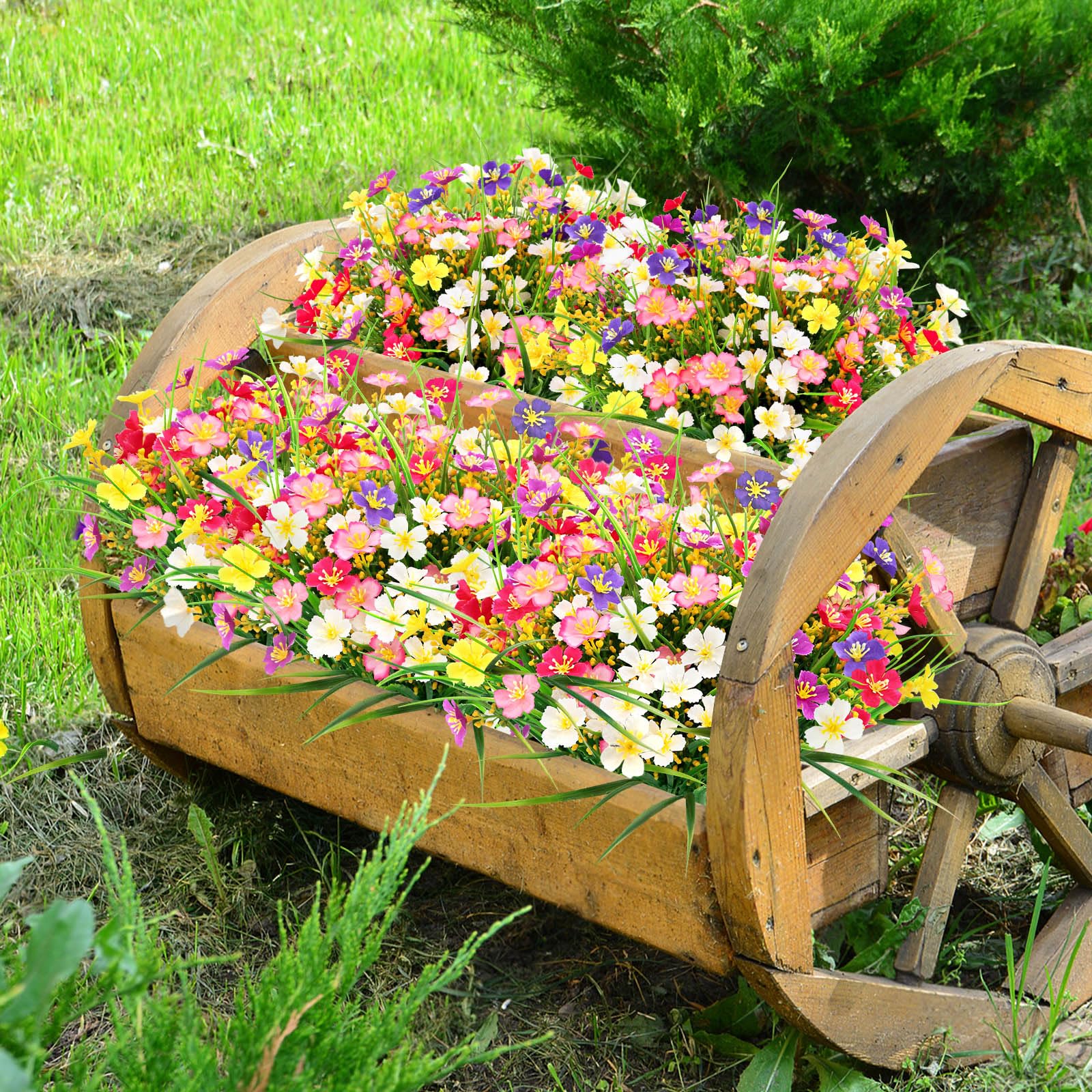 Yueshop Künstliche Blumen, UV-beständige künstliche Pflanzen, für den Außenbereich, realistische Gänseblümchen, Kunstkunststoff, Gänseblümchen, für den Innenbereich, Zuhause, Hochzeit, Veranda