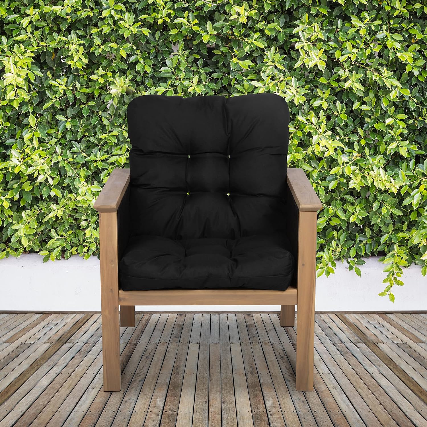 Classic Accessories Patio Chair Cushion, Black Ink, Stripe, 21”W x 19”D (seat) x 22.5”H (Back)