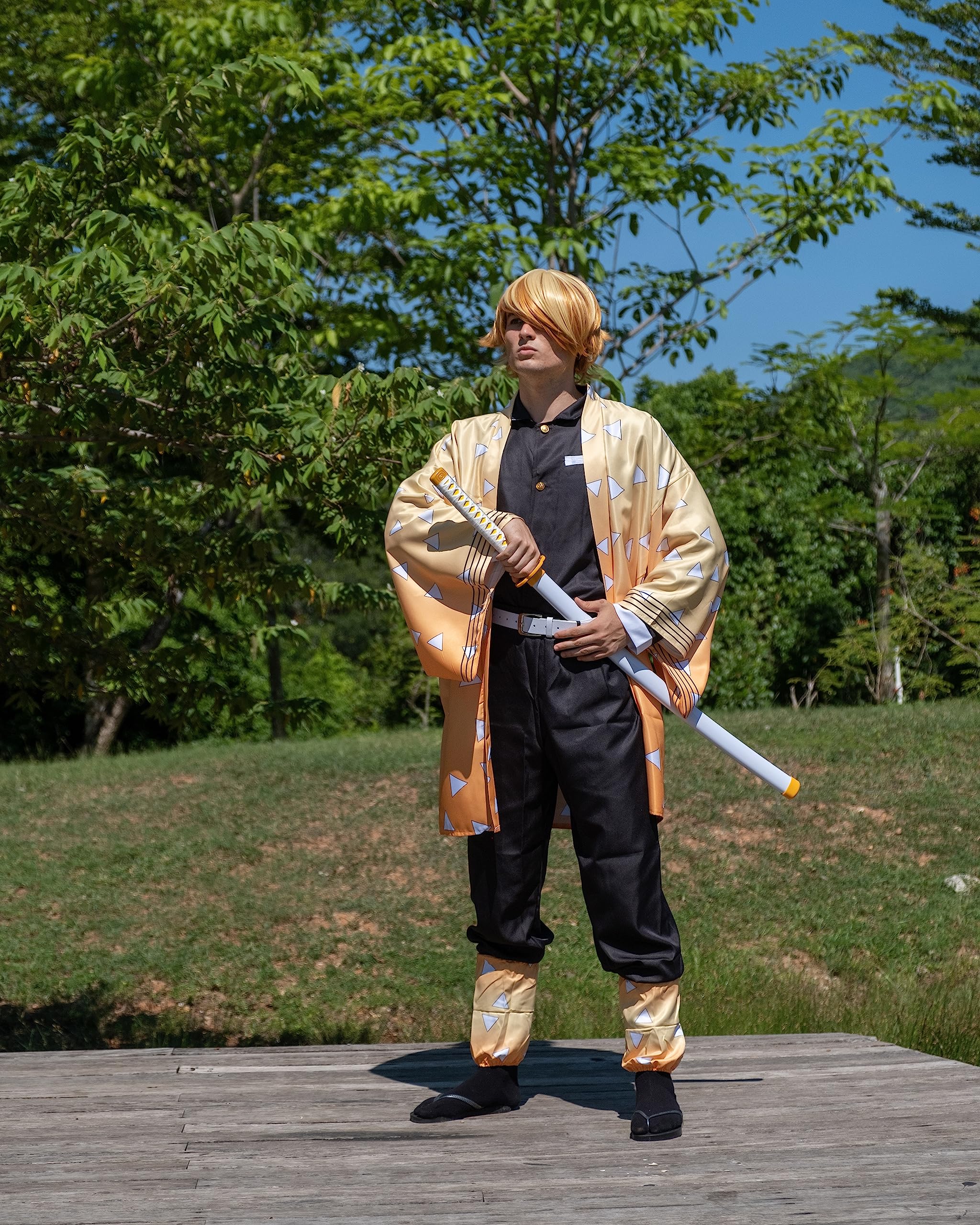 57 SPECIAL REPLICAS Bambou Anime Katana Cosplay Épée 105 cm 41 Pouces Hashira Piliers Protagoniste Katana, Une Variété de Styles (Agatsuma Zenitsus Drewniany JT10653)