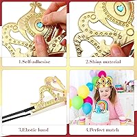 Vista 4 de Yaomiao 44 coronas de espuma para niños, tiaras de princesa, coronas de diamantes a granel, kits de fabricación de calcomanías para suministros