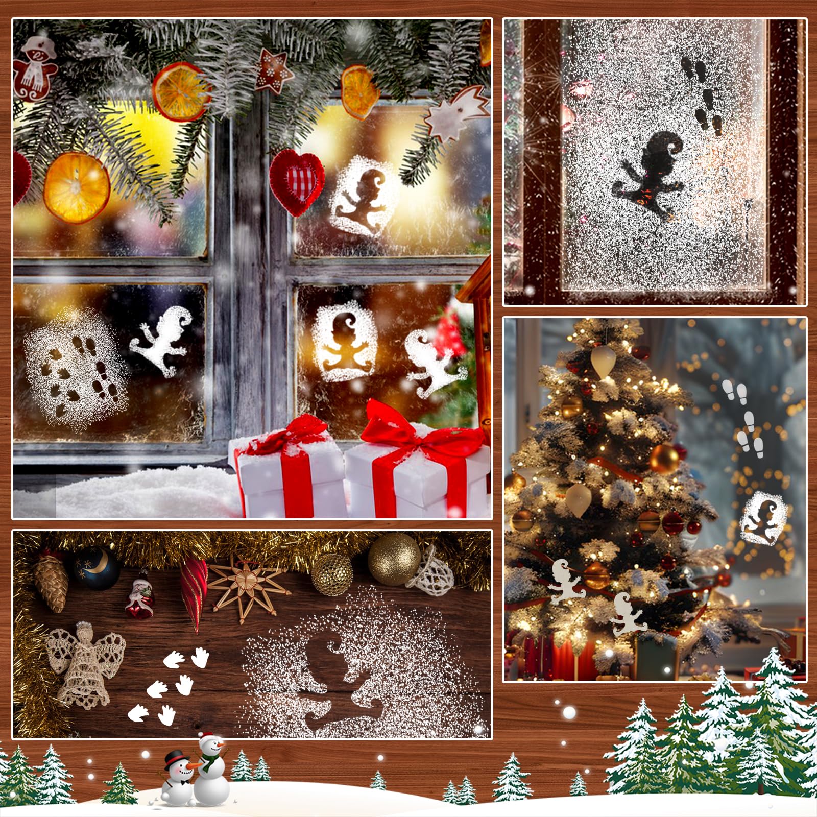 Impronte di Babbo Natale, Elfo e Renna Clipart / Grafica Contorno e Silhouette / Tracce di stampa di stivali o scarpe / Sublimazione / PNG, JPG, SVG, Eps - Italia