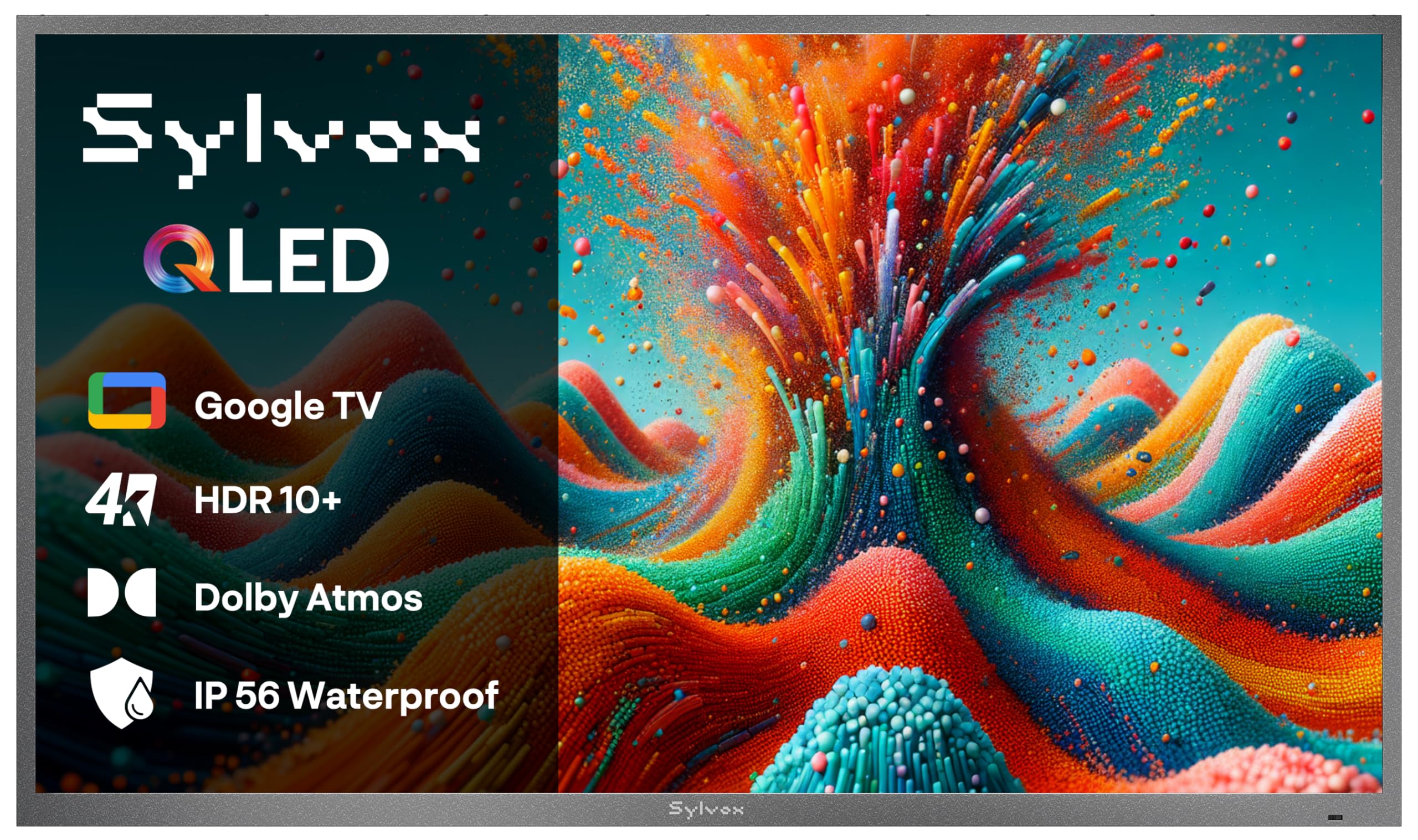 SYLVOX Outdoor QLED TV, 65" Smart 4K QLED, Waterproof TV for Outside Use