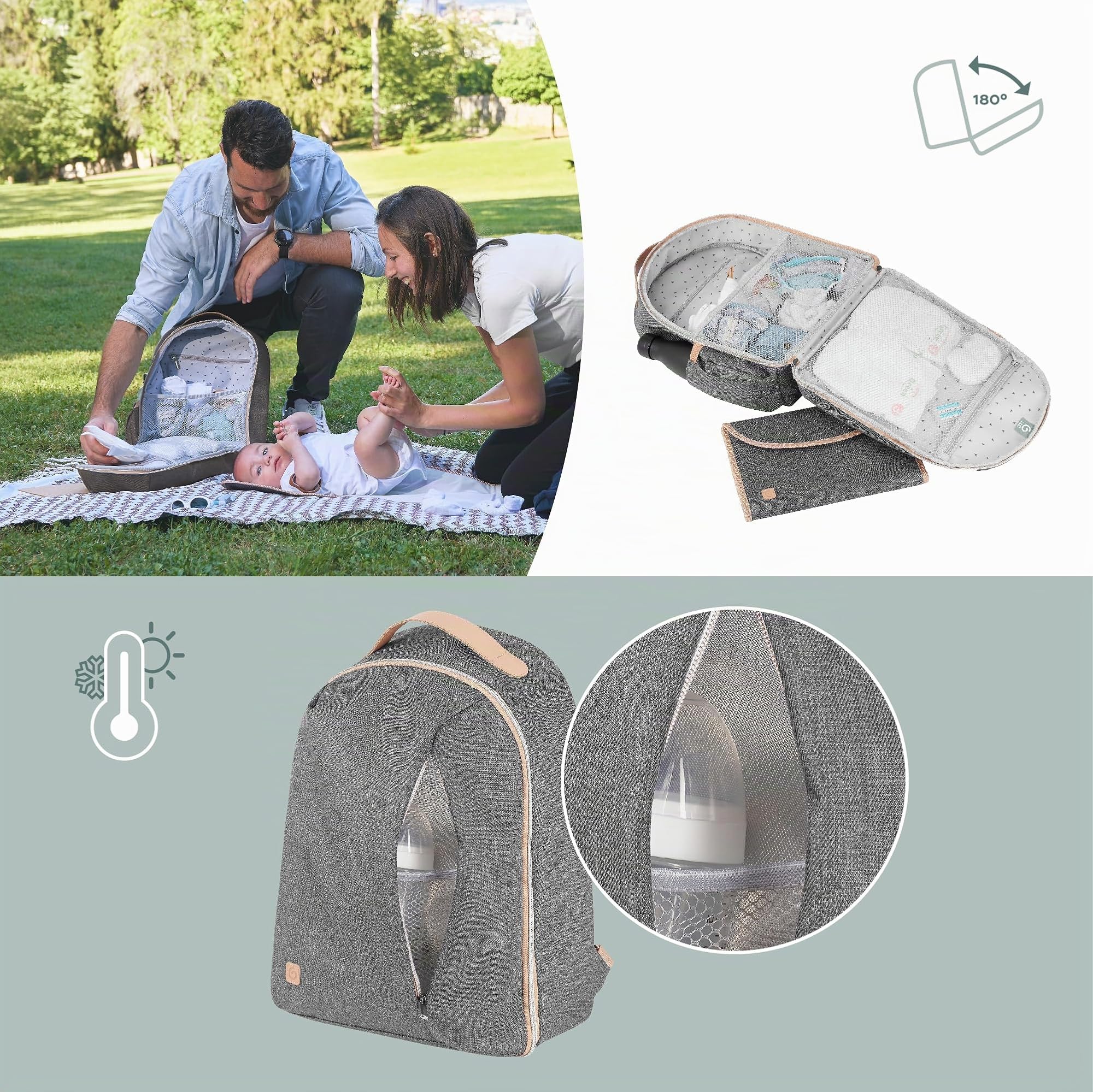 Babymoov A043811 - Mochila - bolso cambiador Le Pyla Burdeos
