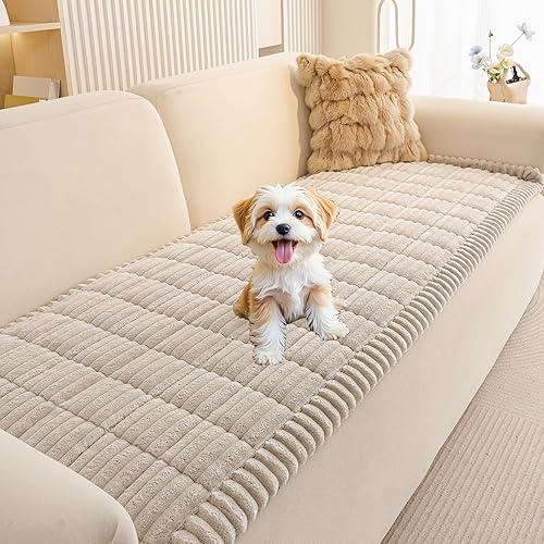 Miniatura 8 de MEETSKY Fundas de sofá lavables, fundas antideslizantes para sofá de 2 cojines, aptas para mascotas, funda protectora de muebles suave, alfombra