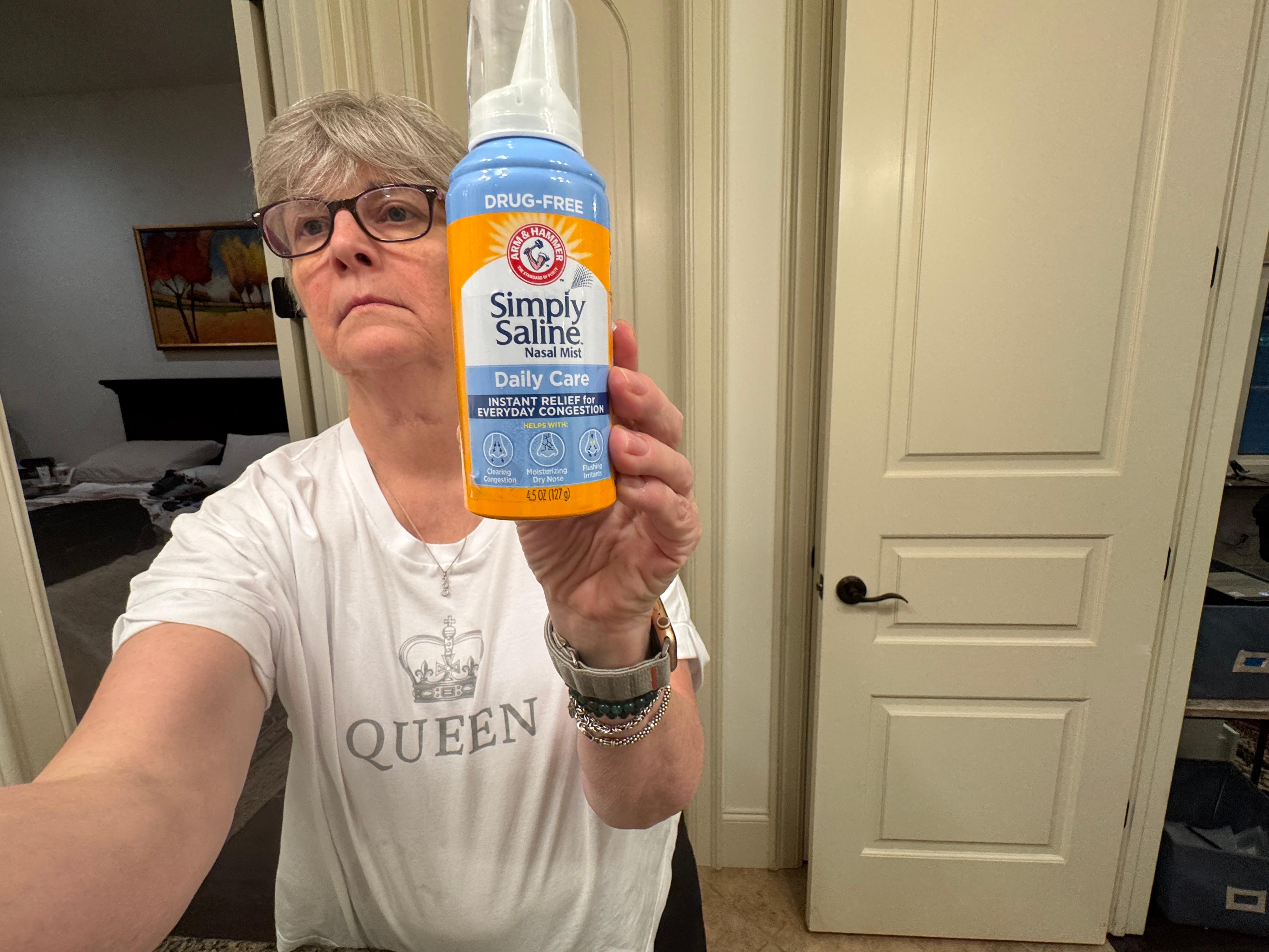 Got a stuffy nose clear sinus with Simply Saline Nasal mist