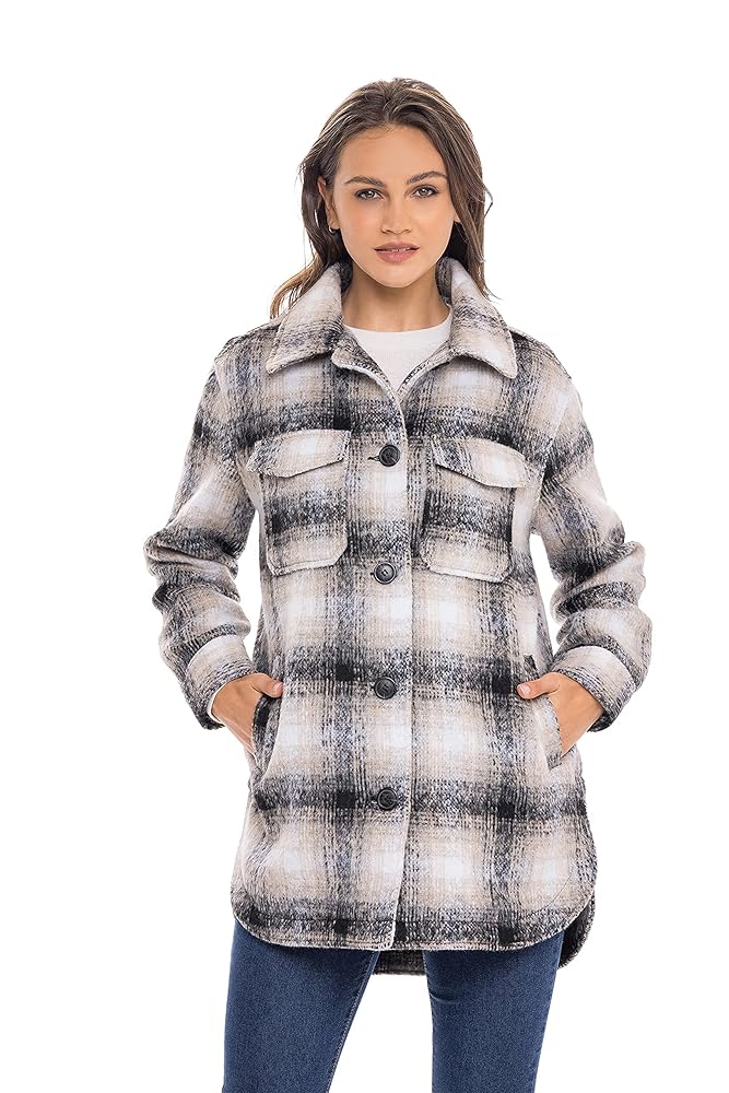 Amazon.com: Sebby S.E.B Women's Shacket Oversized Jacket in