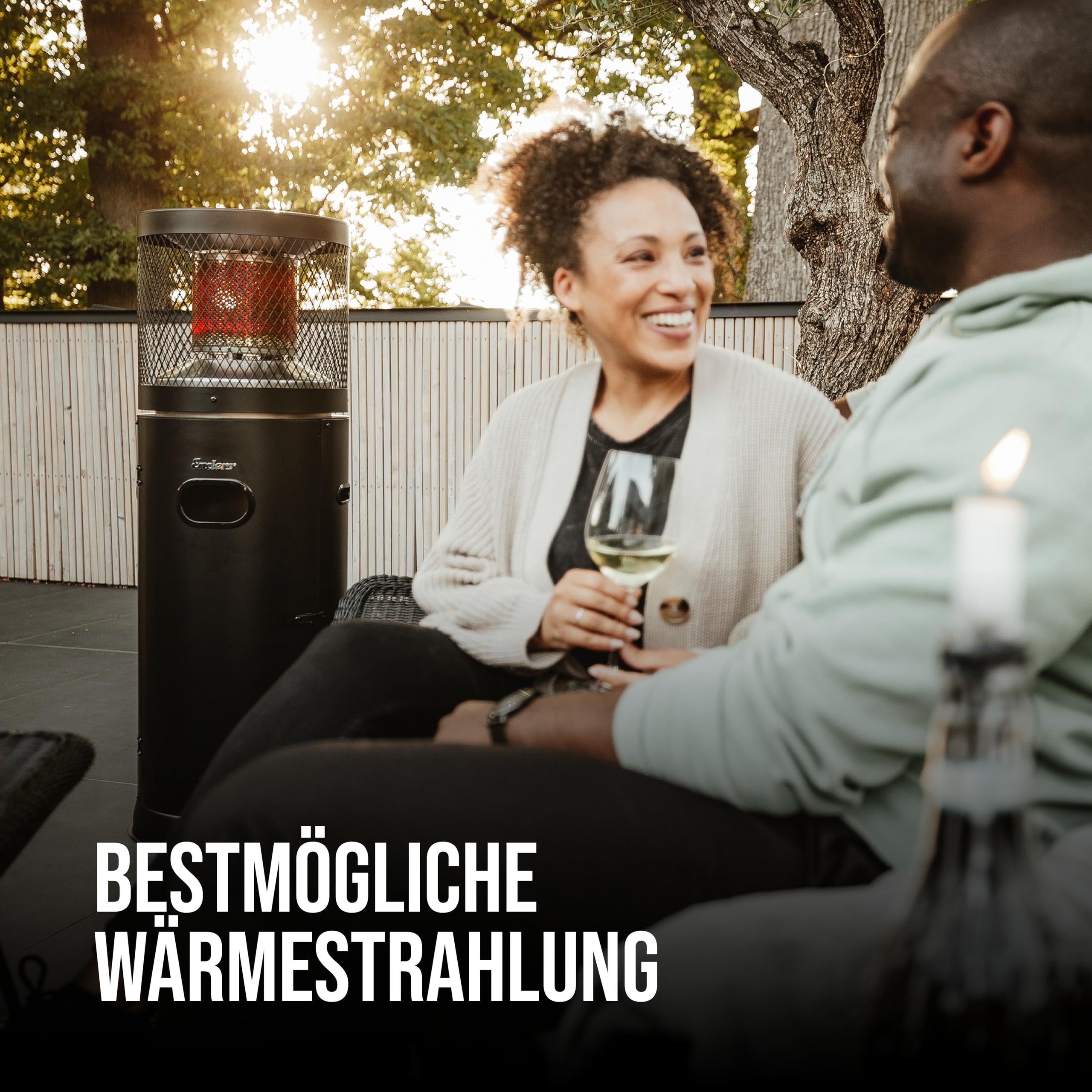 Enders Terrassenheizer Polo Black 2.0 Gas-Heizstrahler 3-6kW Edelstahlbrenner schwarz