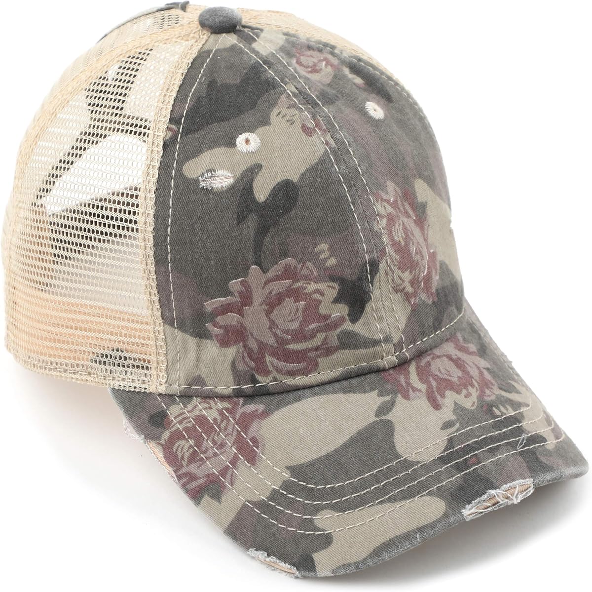 Exclusives Hatsandscarf Gorra de béisbol ajustable de algodón envejecido lavado con cola de caballo (BT-14)