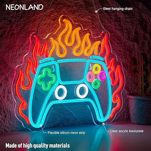 Miniatura 2 de Letrero de neón para jugador, letrero LED con mando de videojuegos, luz LED para decoración de habitación de jugadores, letreros de neón para