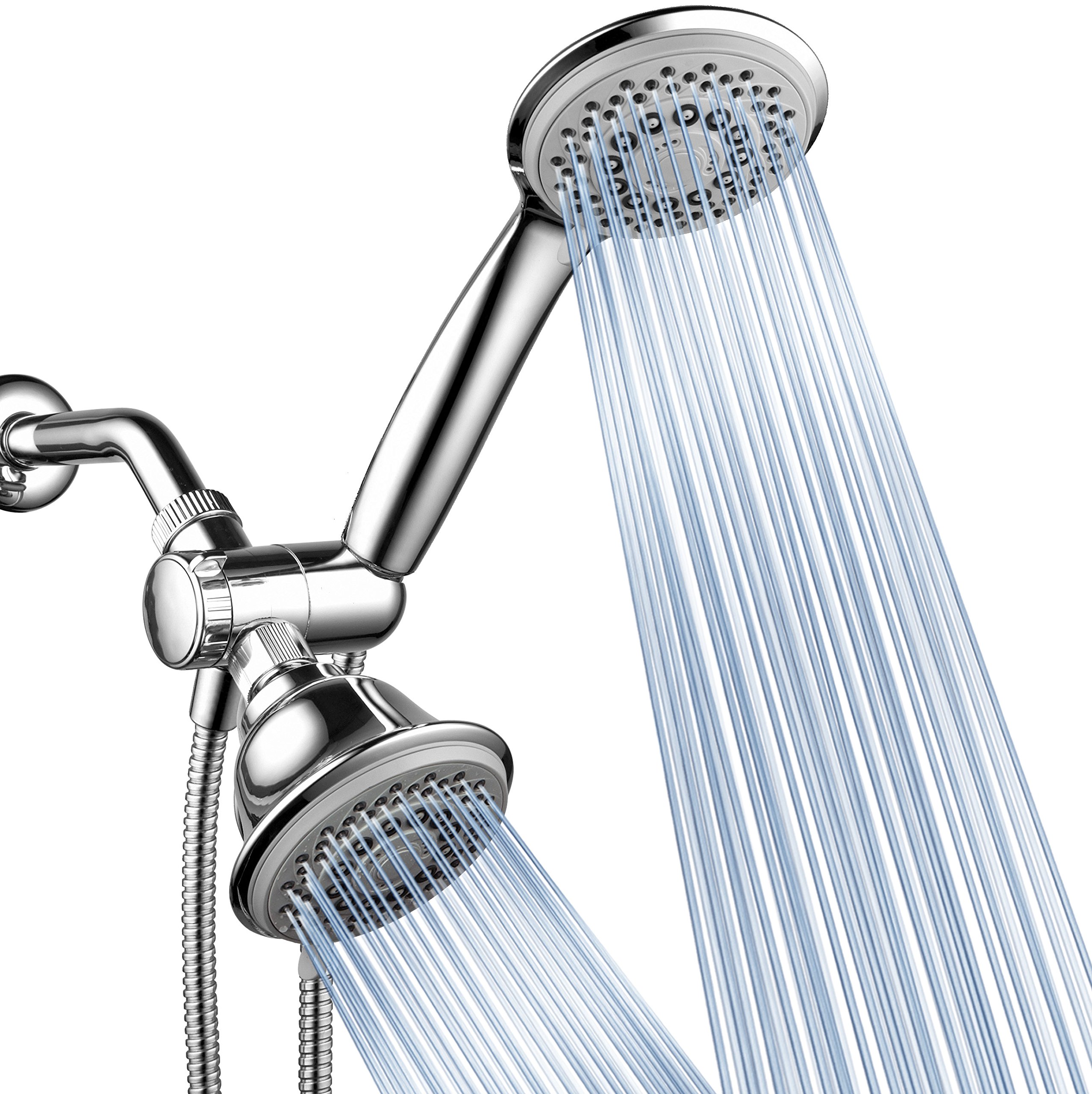 AquaStorm by HotelSpa - Alcachofa de ducha de mano de 3 vías de alta presión de lujo con modo ahorro de agua y cromo