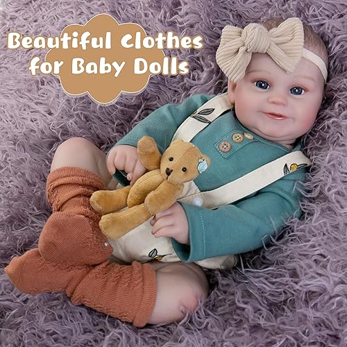 Miniatura 4 de Reborn Baby Dolls Ropa de muñeca de moda para niña, ropa de muñeca de 17 a 22 pulgadas, ropa y accesorios para muñecas de bebé de la vida real