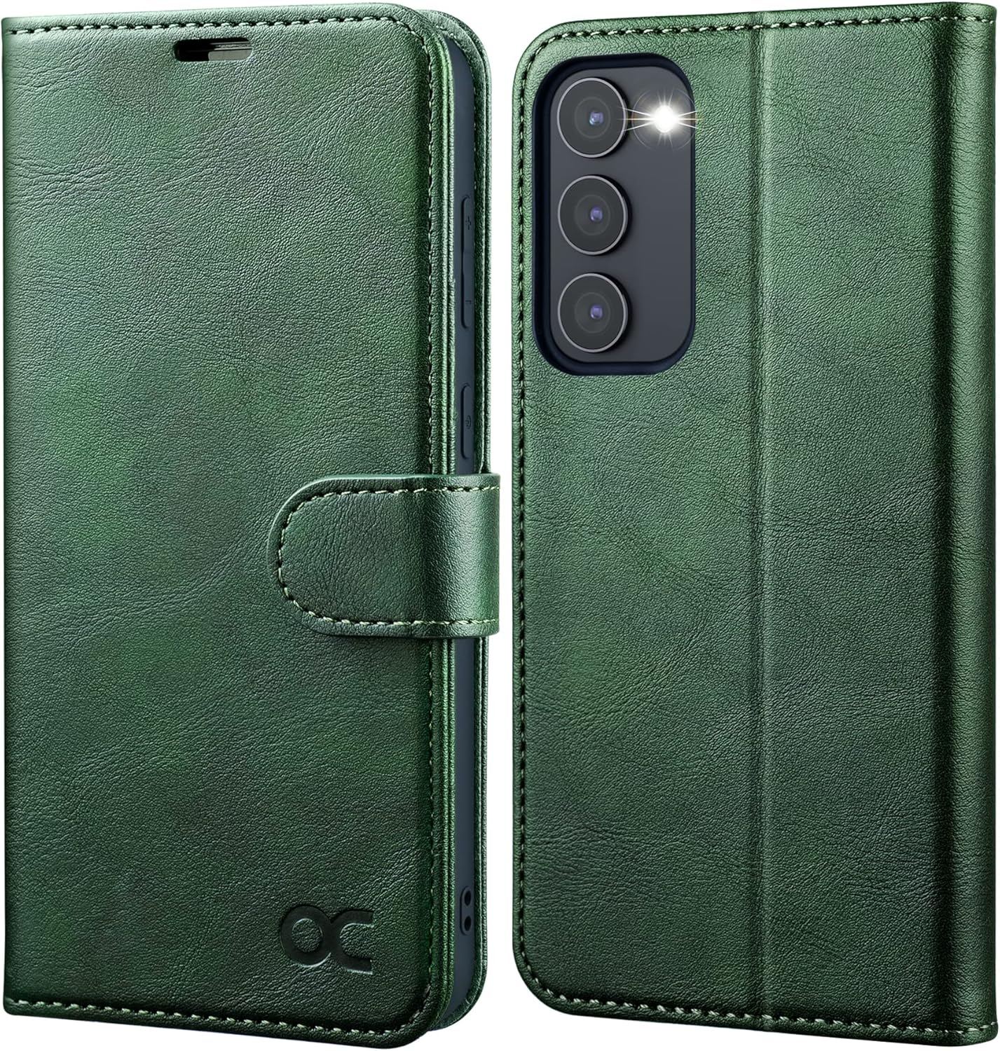OCASE Compatible with Galaxy S23 Plus 5G Case Wallet, PU Leather Flip Folio Case with Card Holders RFID Blocking Kickstand [Shockproof TPU Inner Shell] Phone Case 6.6 Inch (2023) -Blackish Green