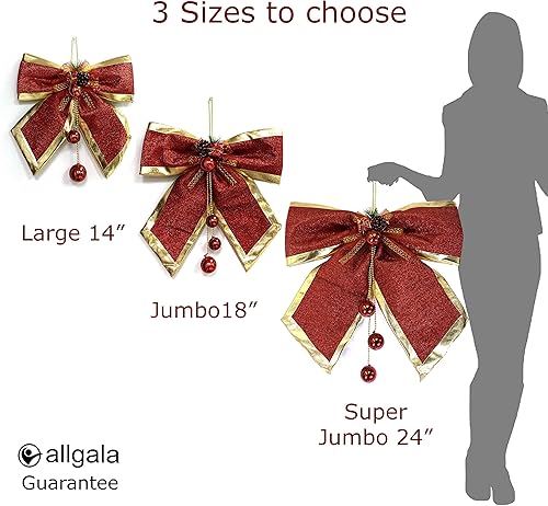 Miniatura 2 de allgala Arcos decorativos de Navidad para guirnalda de corona, árbol de Navidad (24 pulgadas Jumbo 1-PK)-XBW93040