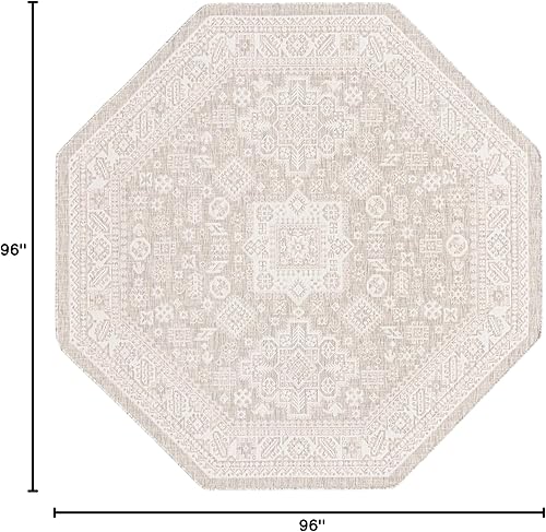Miniatura 351 de Rugs.com Outdoor Aztec Collection Alfombra – 4 x 6 pies alfombra de tejido plano gris carbón perfecta para salas de estar, grandes comedores, planos