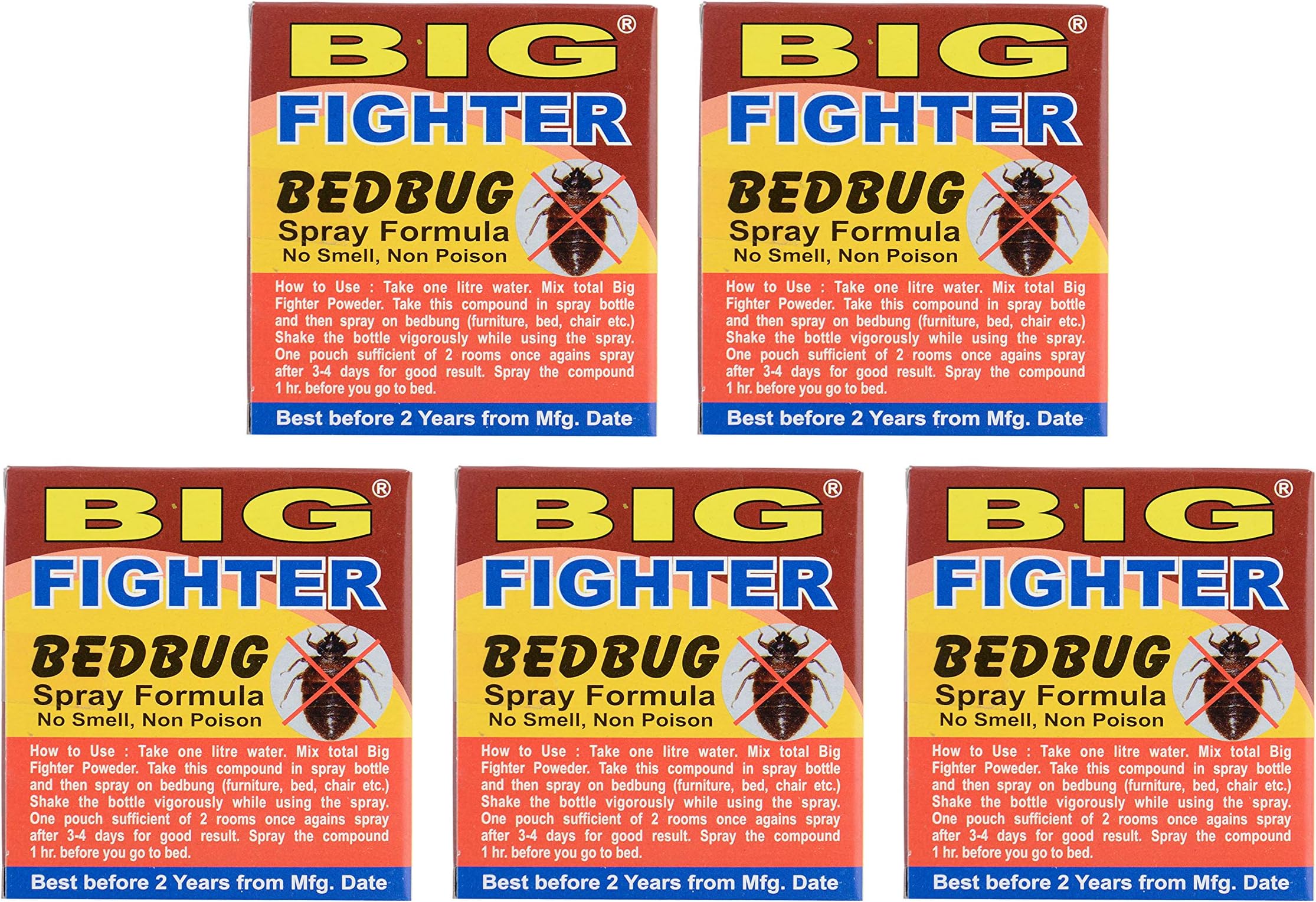 Big Fighter Bed Bug Killer Powder (Pack of 5)