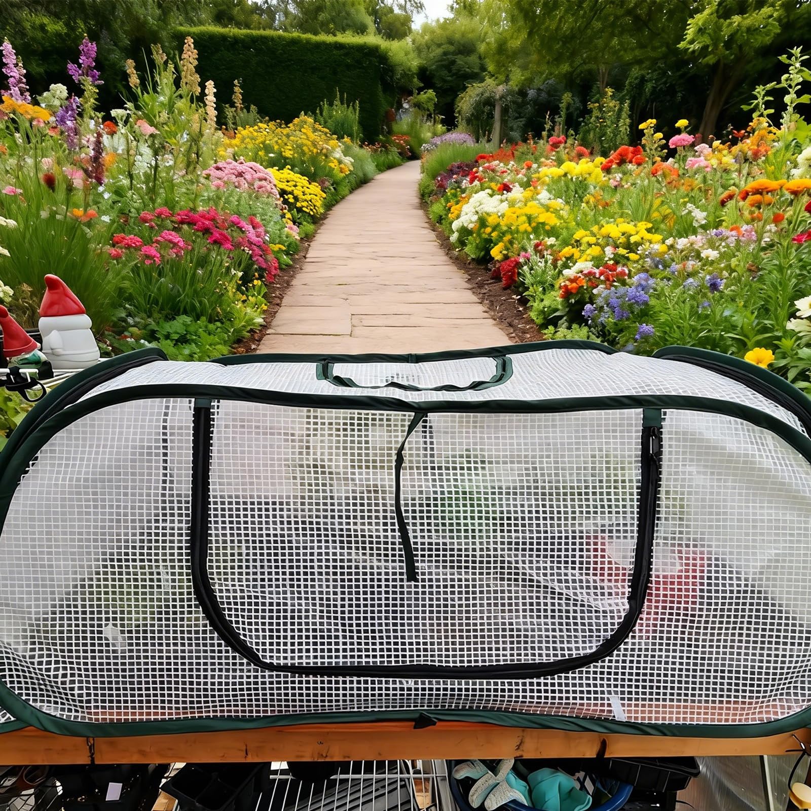 Copertura per Serra Pianta per acceleratore da Giardino con Porta con Cerniera Forniture per la casa da Giardinaggio per Accessori per la casa Giardinaggio