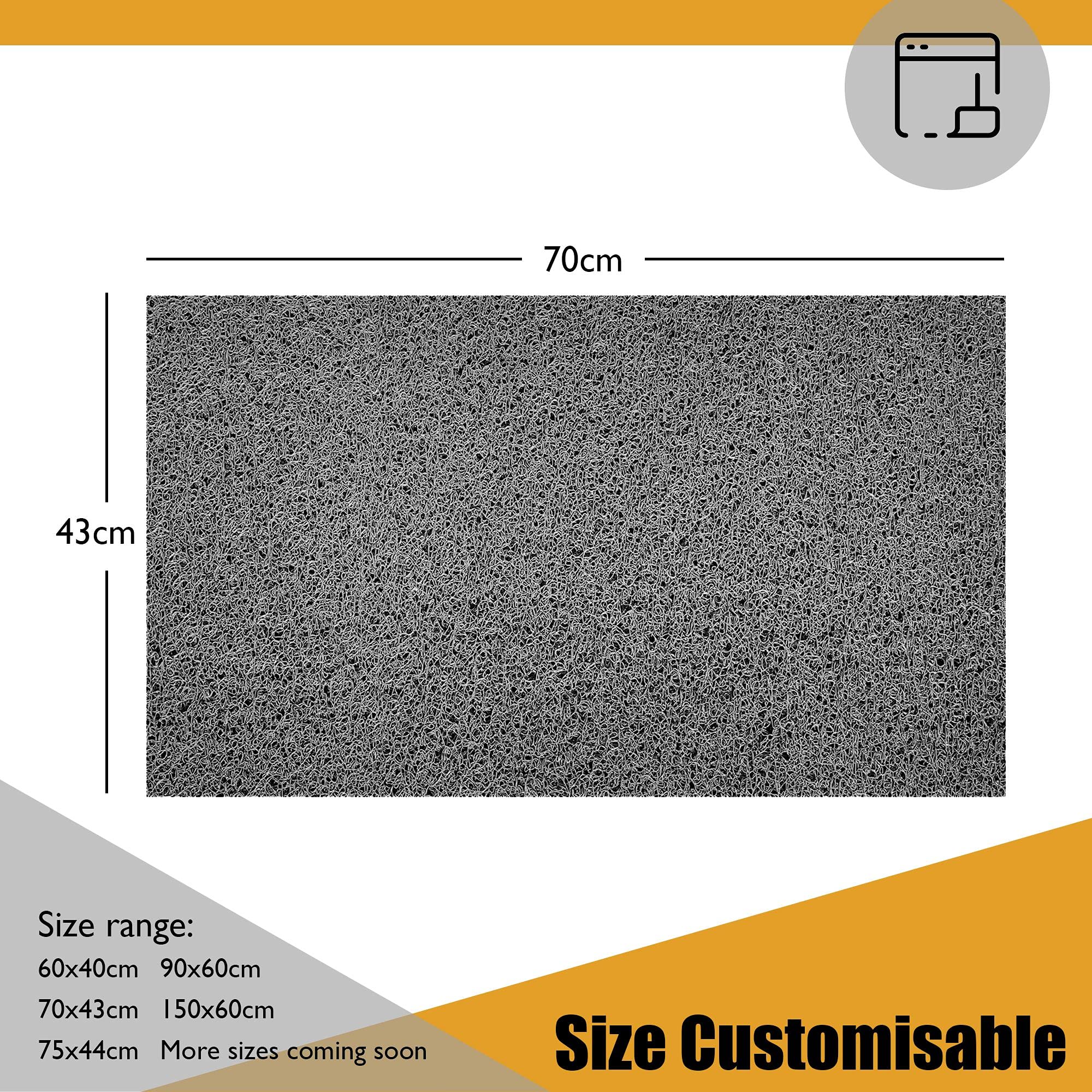 Zerbino Nicoman Antiscivolo Lavabile - Tappeto Entrata In PVC Grigio 60x40 Cm 908734