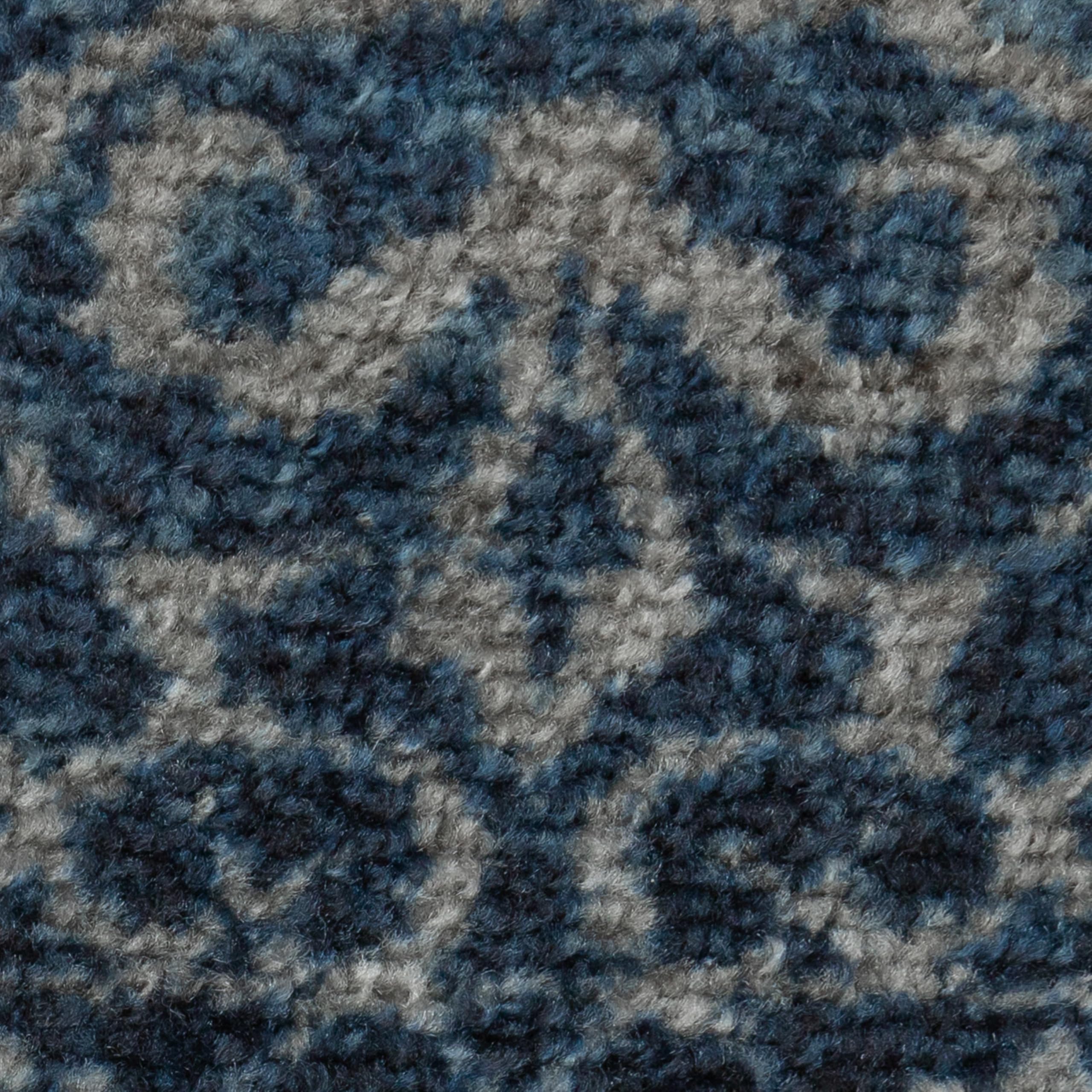 Maples Rugs Pelham Vintage Medallion Area Rugs - Made in USA - Low Pile, Non Slip, Pet-Friendly Mat for Bedroom, Office, Living & Dining Room, 5' x 7', Wineberry: Navy/Grey 1'8" x 5' (Oblong)