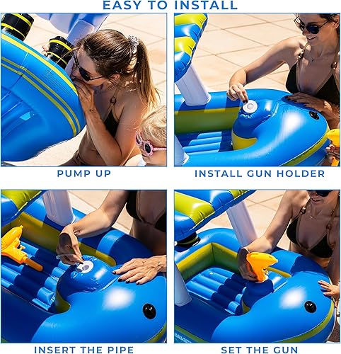 Miniatura 4 de Zone Tech - Flotadores inflables para piscina para niños, para niños pequeños, patrulla principal del puerto, flotador inflable para piscina,