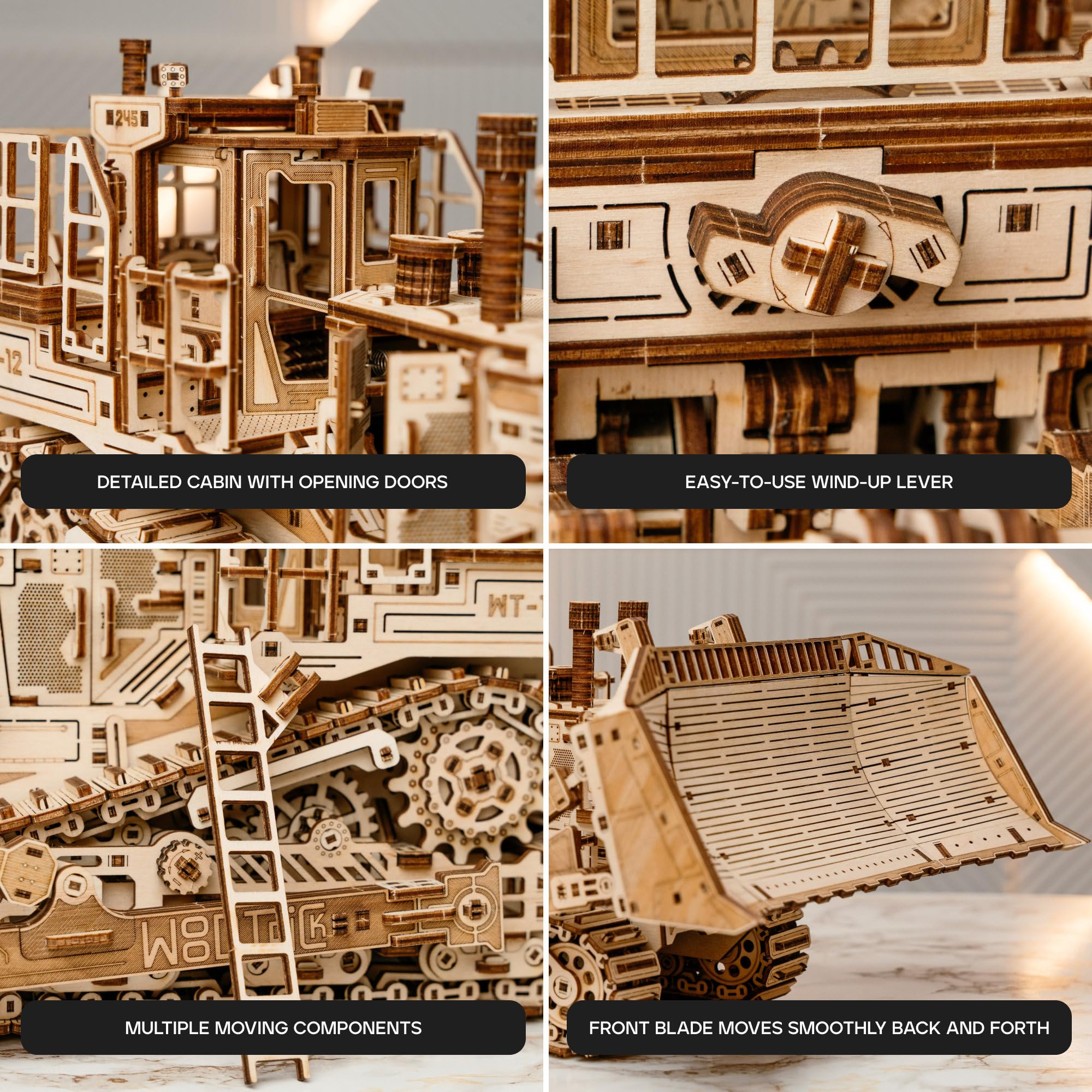 Wood Trick Terrain Titan - Bis zu 10 Fuß laufen - 48,3 x 27,9 cm - Bewegliches Blatt und hinterer Haken - 3D Holzpuzzle für Erwachsene zum Bauen - DIY-Ingenieurmodelle für