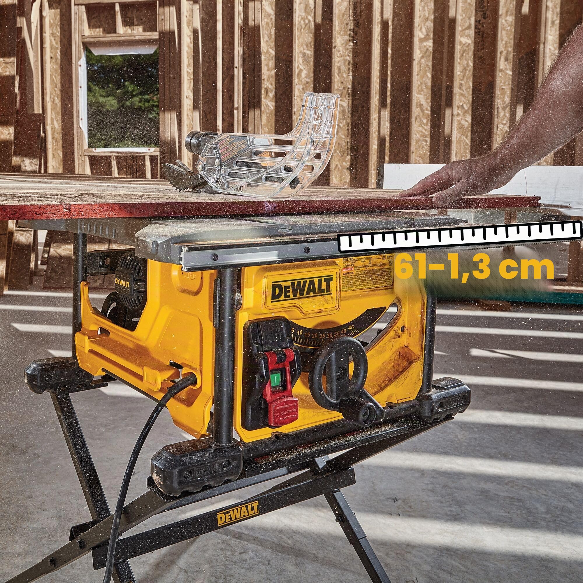 DEWALT Scie à Table Compacte 210 mm DWE7485-QS Filaire 1850 W Largeur de Coupe 622 mm