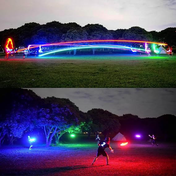 TOSY Bundle of 3-2X RGB Black + Blue - Frisbee 108 LEDs, 16 Million Colors
