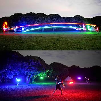 TOSY Bundle of 3-2X RGB Black + Blue - Frisbee 108 LEDs, 16 Million Colors