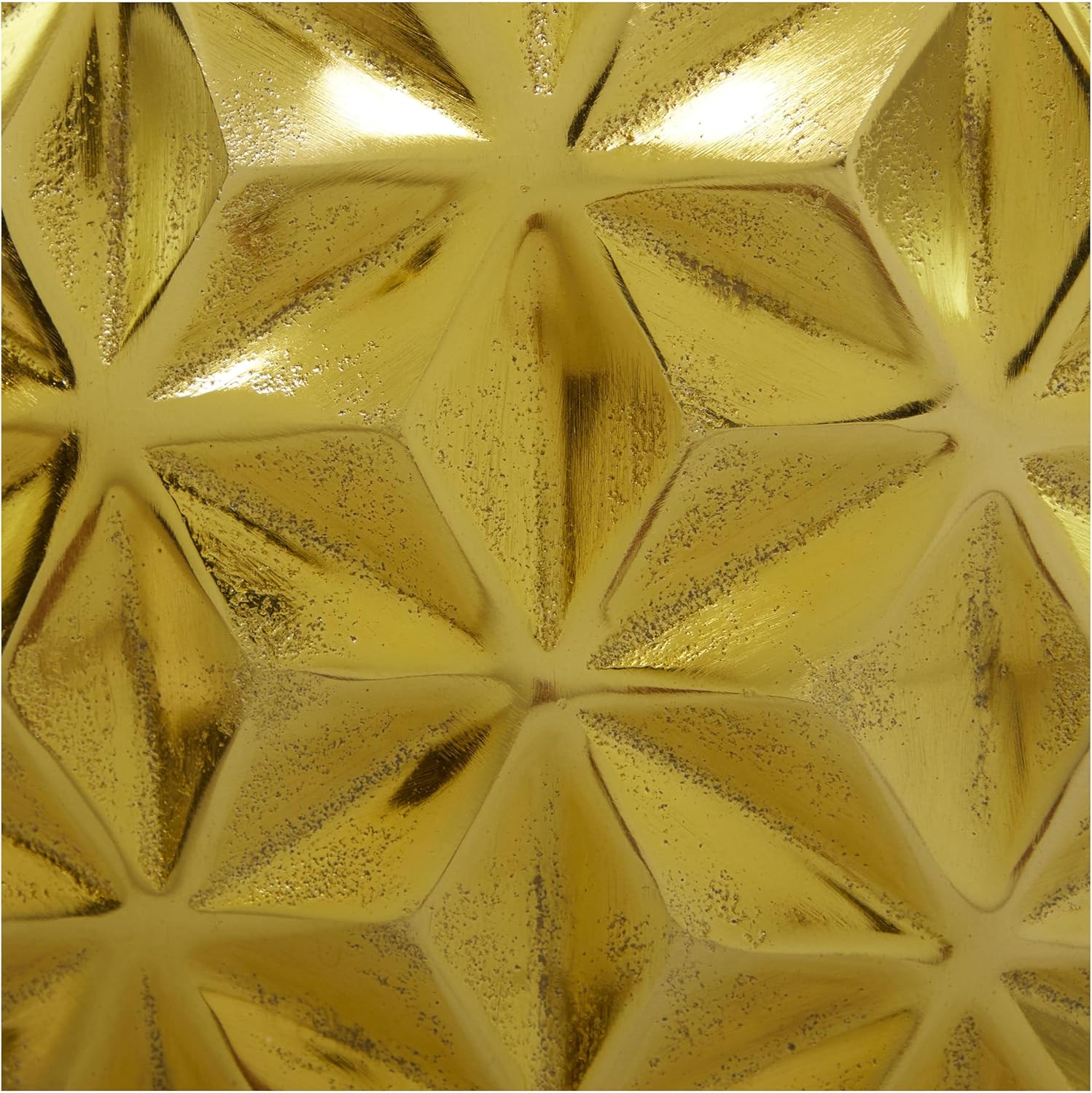 CosmoLiving by Cosmopolitan Aluminum Metal Geometric Decorative Vase Faceted Centerpiece Vase, Flower Vase for Home Decoration 14" x 5" x 13", Gold