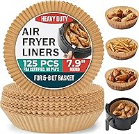 Vista 11 de Cathy Yoder's - Forros redondos para freidora de aire, 125 forros para freidora de aire de 6.3 pulgadas, desechables redondos, 2-5 cuartos de galón