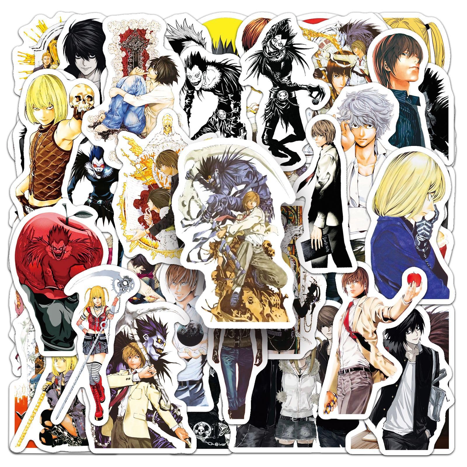 50PCS Dea Note Stickers, Vinyl Waterproof Classic Japanese Anime