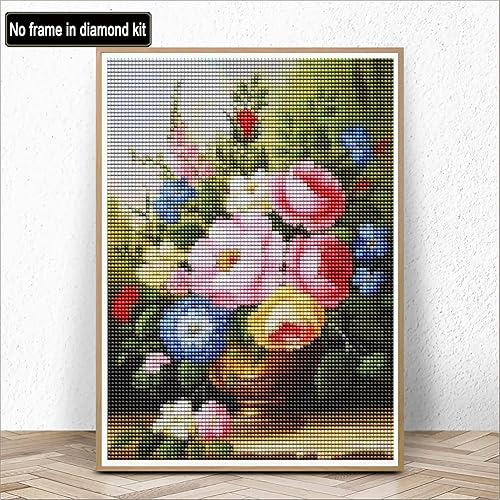 Miniatura 2 de Kaliosy Kits de pintura de diamantes 5D para adultos, flores por números, pintura con diamantes, florero de arte de bricolaje, taladro completo,