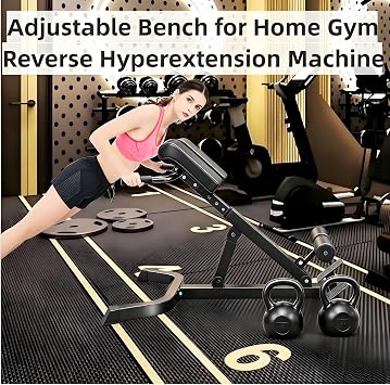 ComMax Roman Chair Back Extension Bench Foldable Workout Bench Machine for Home GYM Adjustable Glute Bench Back Trainer