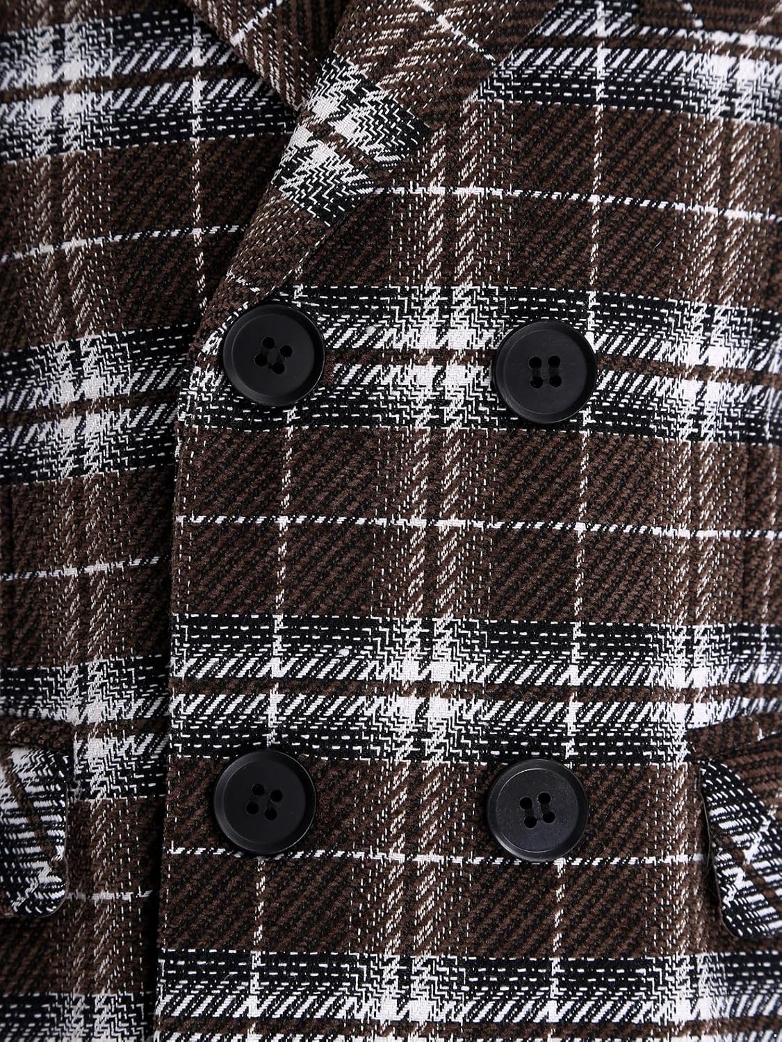 Sywiyi Little Boy's Checked Formal Blazers Casual Double-Breasted Suit Jackets Dress School Sport Coats
