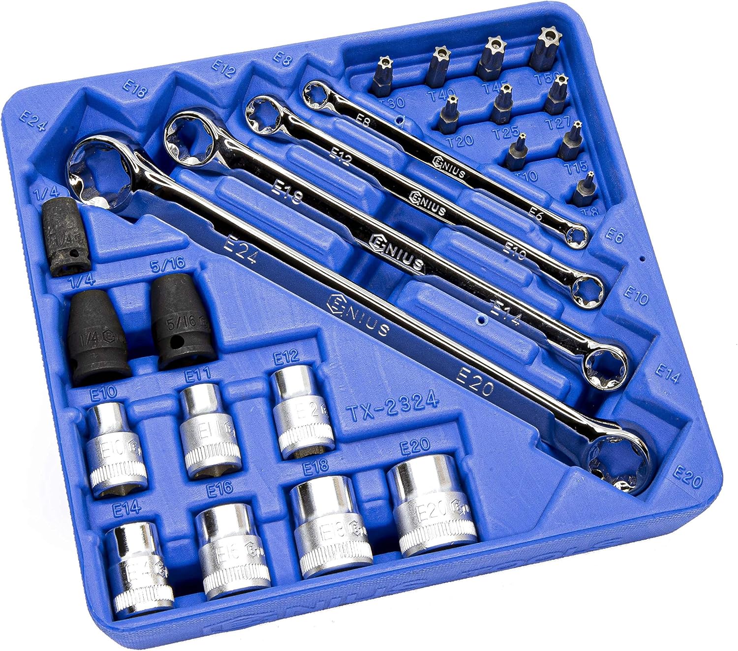 Genius Tools 24 Piece Star Wrench Set TX-2324