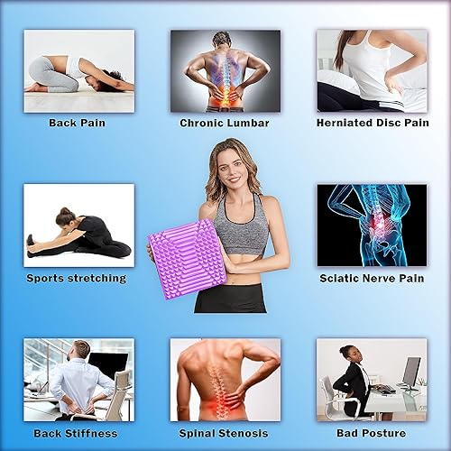 Miniatura 10 de Almohada para estiramiento de espalda, aprobada por el Dr. para aliviar el dolor de espalda, soporte lumbar, hernia discal, alivio del dolor de