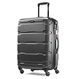 Omni PC Hardside Expandable Luggage with Spinner Wheels, Black, Checked-Medium 24-Inch