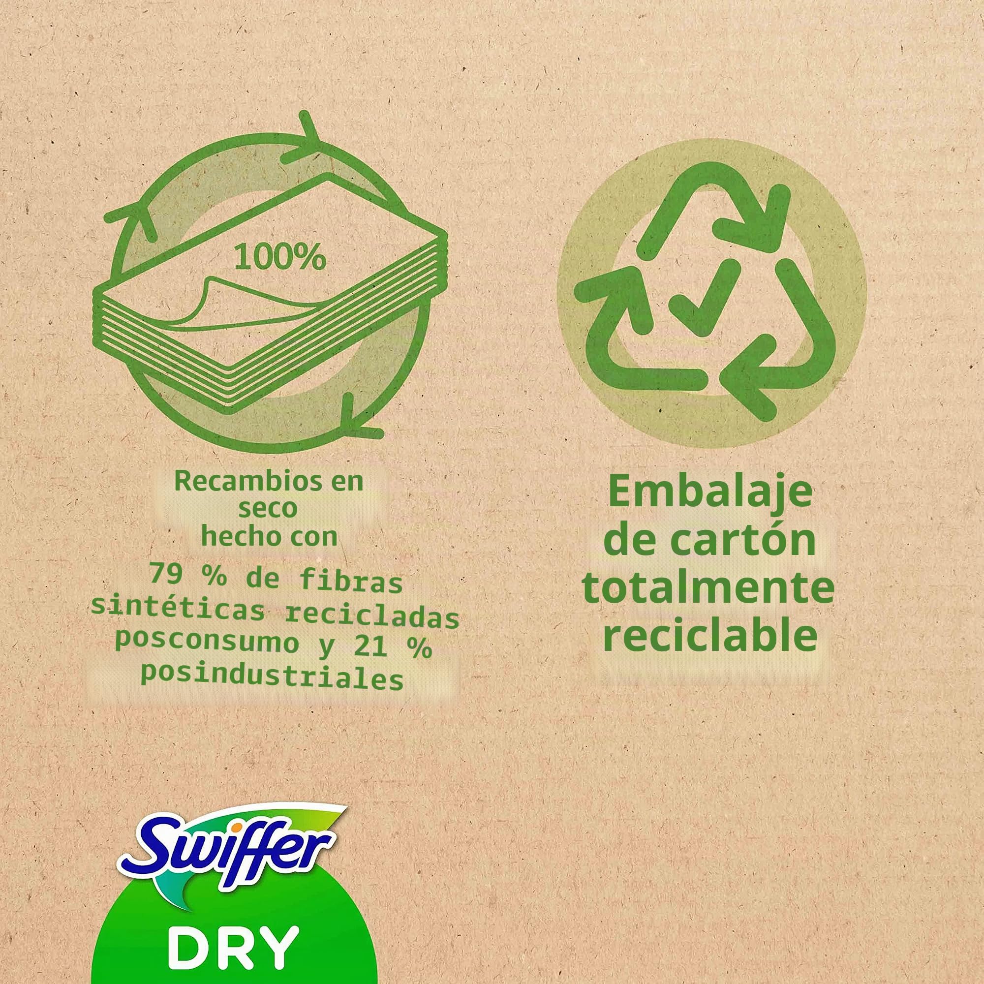 Swiffer Paños Secos Para Mopa De Recambio Para Parqué Y Todo Tipo de Suelos, Atrapa 3 Veces Mas Polvo, Suciedad Y Pelo Que Una Escoba, 120 Unidades