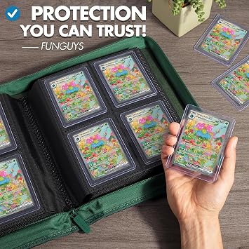 Toploader Binder 4 Pocket Trading Card Binder for 128 Top Loaders, Pokemon Card Binder, MTG, Yugioh, Sports Cards, TCG Storage Album, Zipper Card Collector Folder