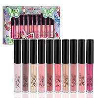 Vista 6 de Colección de brillo labial Enchante Ellen Tracy, brillos labiales brillantes para mujeres y niñas, set de brillo labial de larga duración con ricos