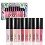 Ellen Tracy 10 Pc Lip Gloss Collection, Shimmery Lip Glosses for Women and Girls, Long Lasting Lip Gloss Set with Rich Varied Colors, Great Holiday and Birthday Gift
