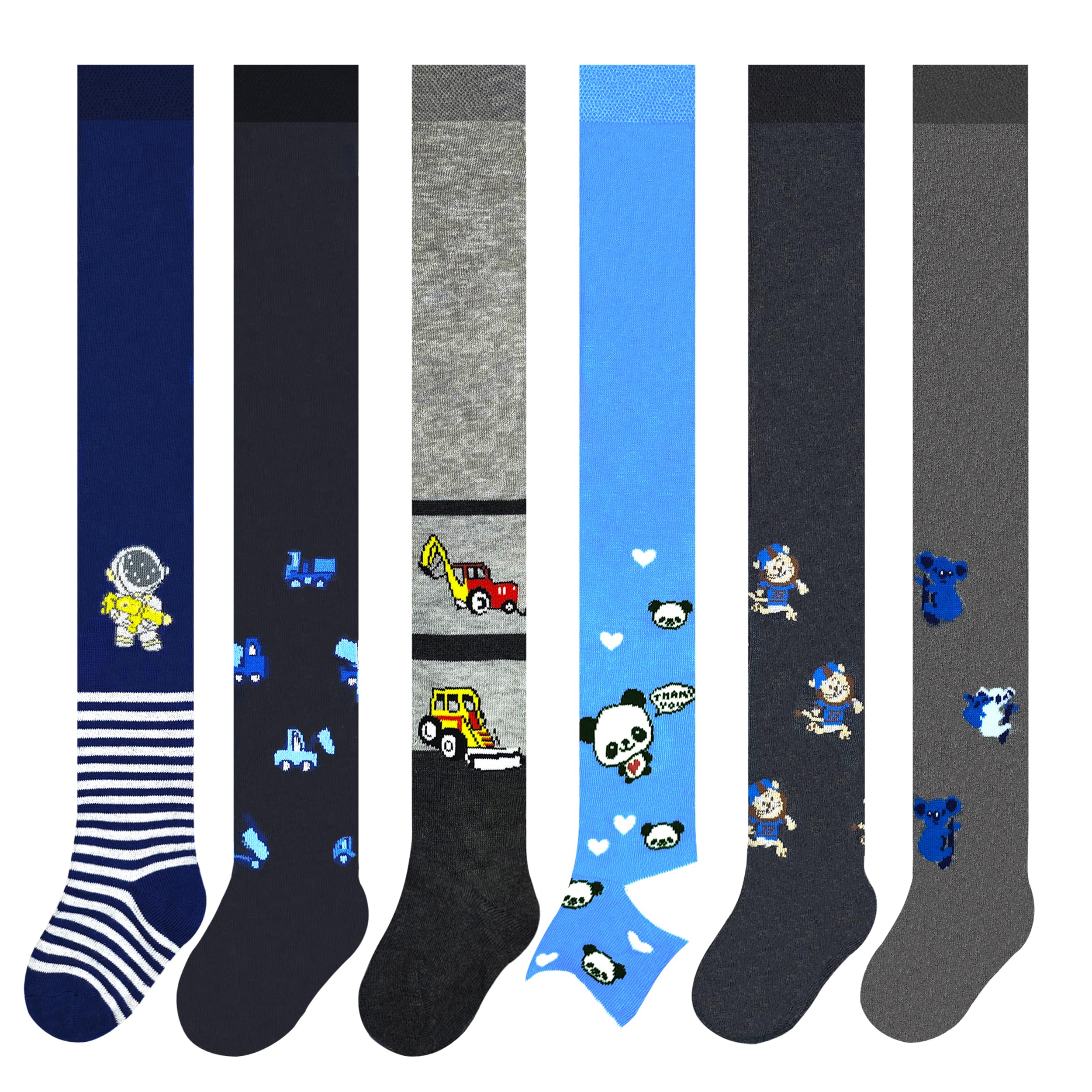 MRCC Pack of 6 Boys Children Knitted Tights Baby Tights Finely Knitted Cotton 12999, 122-128